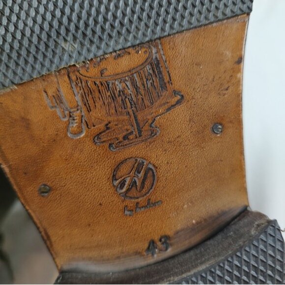 H by Hudson Angus Brown Leather Brogue Lace Up Boots Euro 43 - Picture 14 of 15